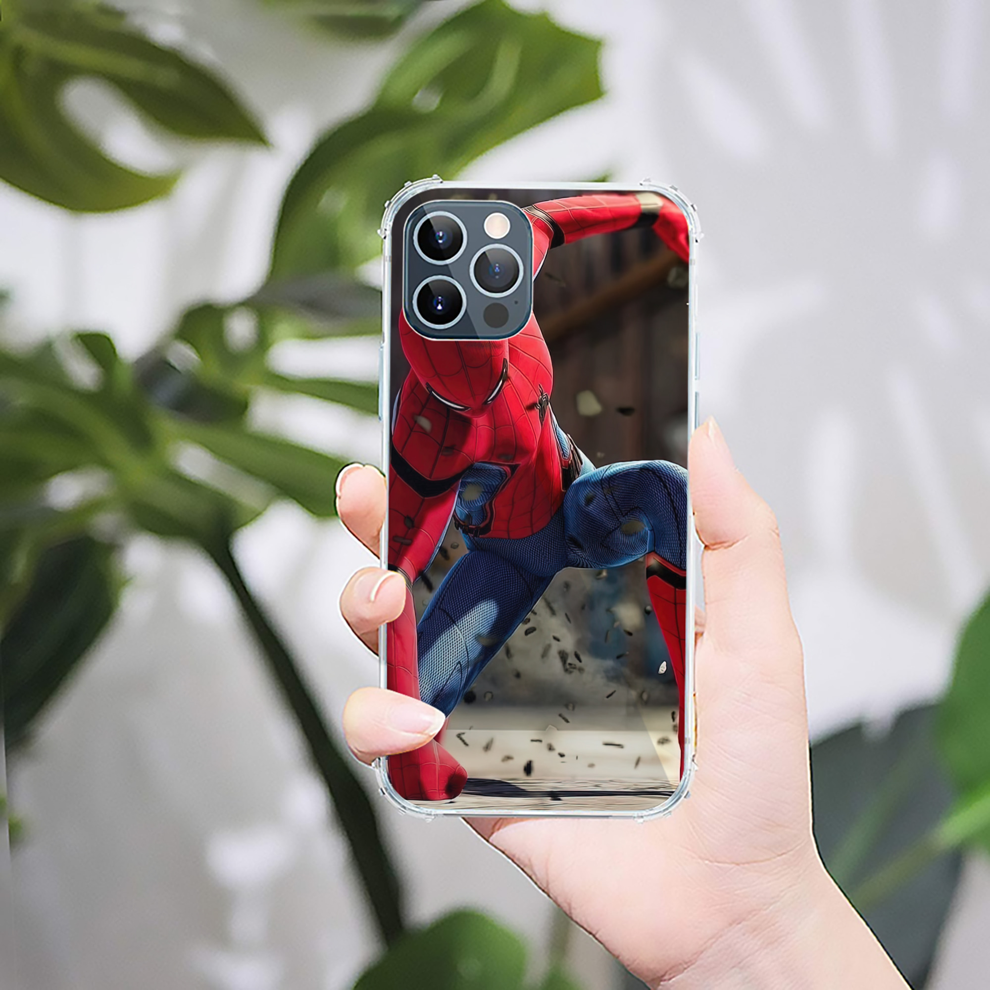 （画像用） Spider Man スパイダーマン 【iPhone 12シリーズ対応】透明スマホケース（クリアソフトケース）